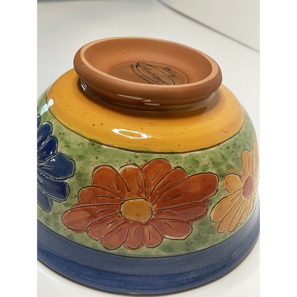 Ambiance Daisy Nanette Vacher Terracotta Clay Floral Serving Tray Plate And Bowl - Picture 11 of 12